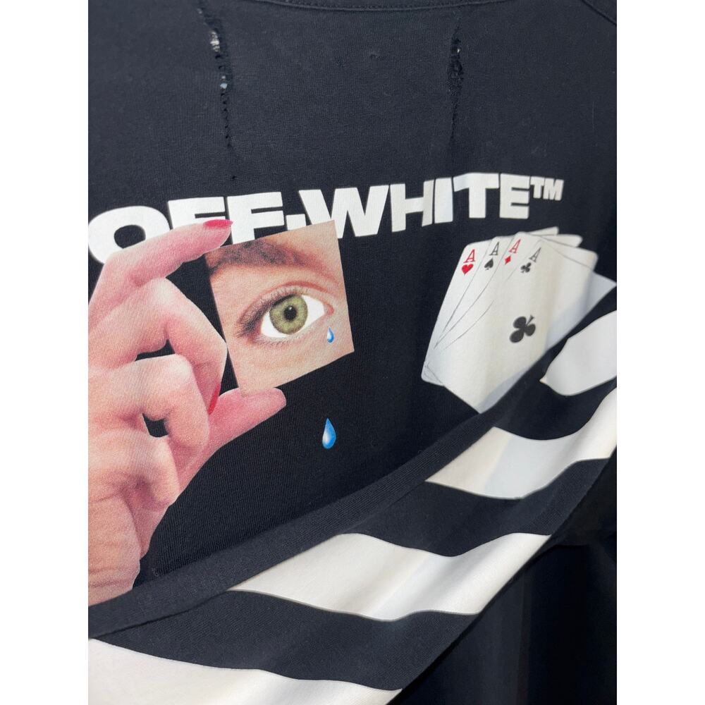 Off-White Diagonal Hand Card ls tee - Picture 2 of 8